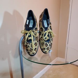 Color werks Beaded Leopard  Print Shoes